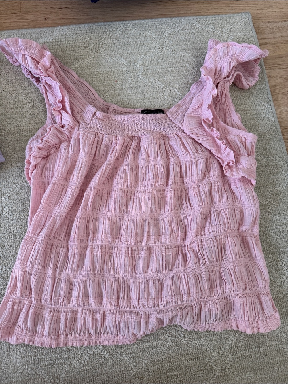 Women’s Pink Ruffle Sleeve Smocked Top